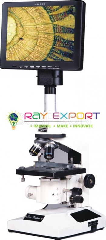 Digital Microscope with Binocular Head and LCD Screen, 30 Degrees