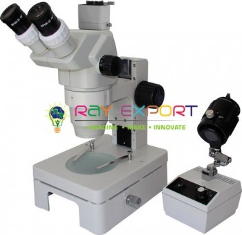 Inclined Stereo Microscope, with Attachable Base and Mirror Illumination