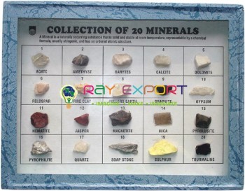 Mineral Set, Collection of 20 Minerals