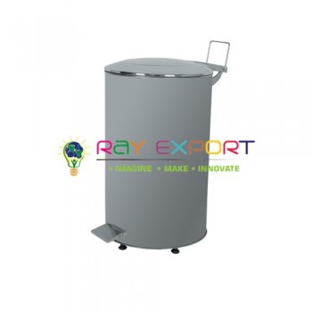 Waste Bin Pedestal with Plastic Buket Foot Operated, Stainless Steel
