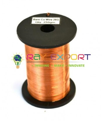 Copper Wire, Bare, 550ft Reel, 26 SWG (24/25 AWG) - 0.018