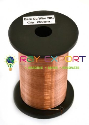 Copper Wire, Bare, 800ft Reel, 28 SWG (29/30 AWG) - 0.0148
