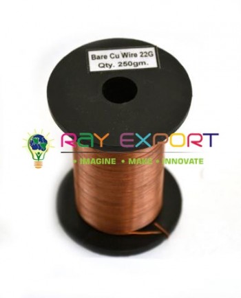 Copper Wire, Bare, 225ft Reel, 22 SWG (21 AWG) - 0.028