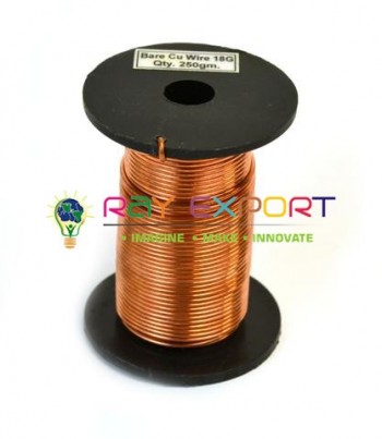 Copper Wire, Bare, 80ft Reel, 18 SWG (16/17 AWG) - 0.048