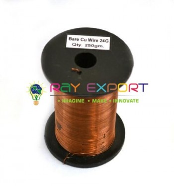Copper Wire, Bare, 375ft Reel, 24 SWG (23/24 AWG) - 0.022
