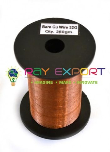 Copper Wire, Bare, 1500ft Reel, 32 SWG (33/34 AWG) - 0.0108